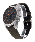 IWC Pilot's Watch Chronograph Black Dial Olive Green Calfskin Strap Watch For Men - IW377730