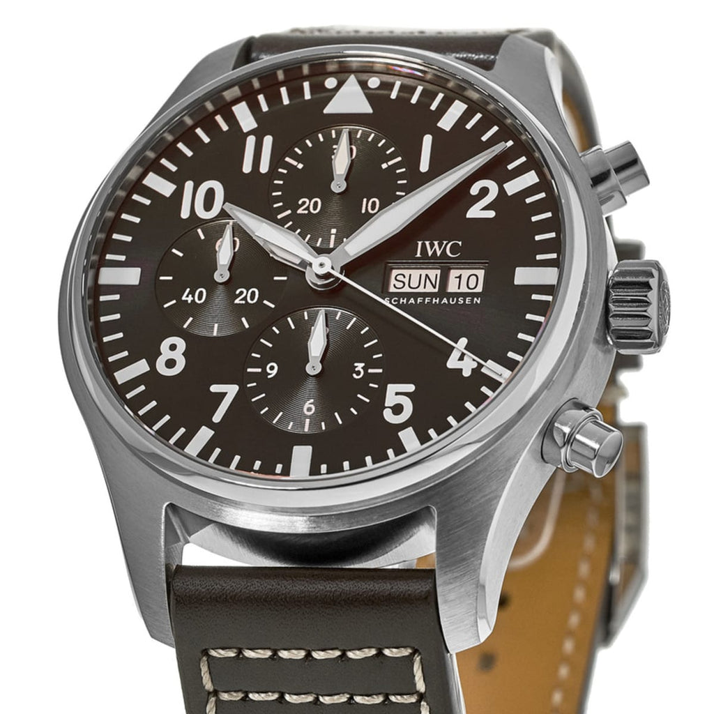 IWC Pilot's Watch Chronograph Edition Brown Dial Brown Leather Strap Watch For Men - IW377713