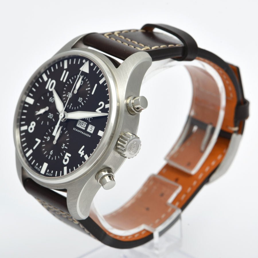 IWC Pilot's Watch Chronograph Edition Brown Dial Brown Leather Strap Watch For Men - IW377713