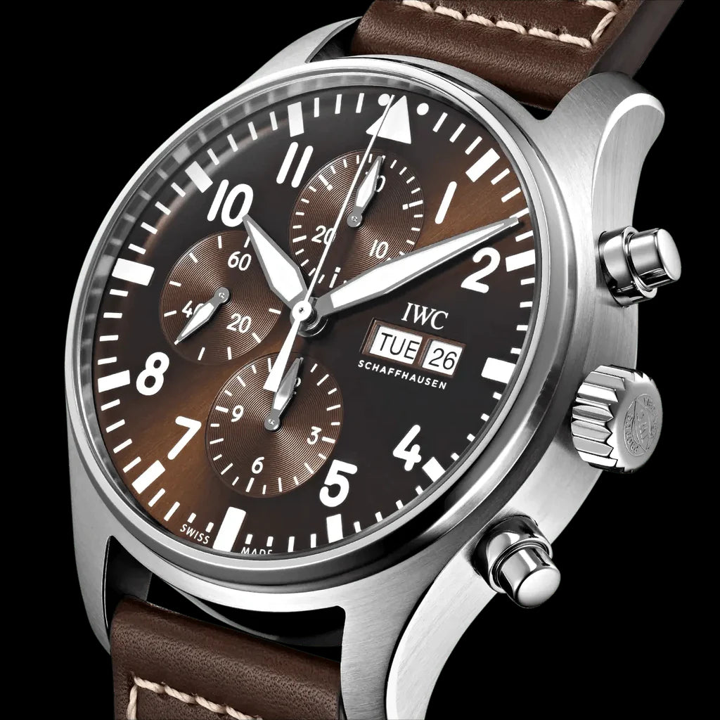 IWC Pilot's Watch Chronograph Edition Brown Dial Brown Leather Strap Watch For Men - IW377713