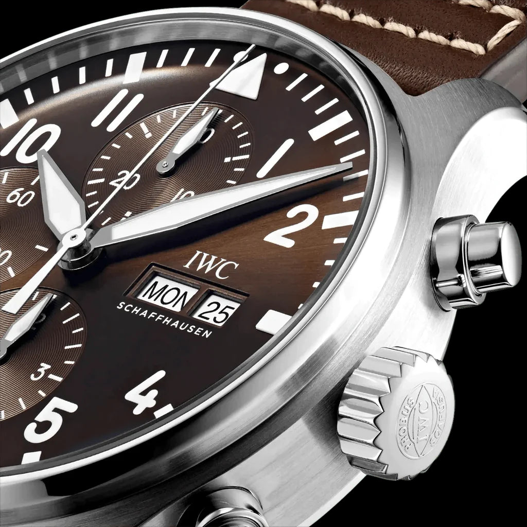 IWC Pilot's Watch Chronograph Edition Brown Dial Brown Leather Strap Watch For Men - IW377713