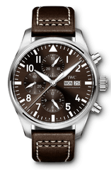 IWC Pilot's Watch Chronograph Edition Brown Dial Brown Leather Strap Watch For Men - IW377713