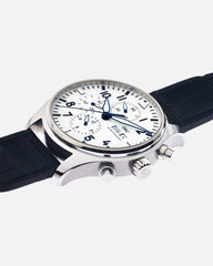 IWC Pilot’s Watch Chronograph Edition “150 Years” White Dial Black Leather Strap Watch For Men - IW377725