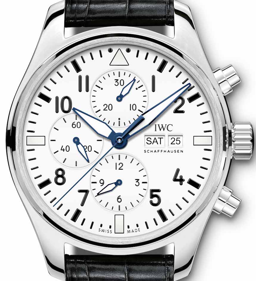 IWC Pilot’s Watch Chronograph Edition “150 Years” White Dial Black Leather Strap Watch For Men - IW377725