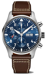 IWC Pilot’s Watch Chronograph Edition “Le Petit Prince” Blue Dial Brown Leather Strap Watch For Men - IW377714