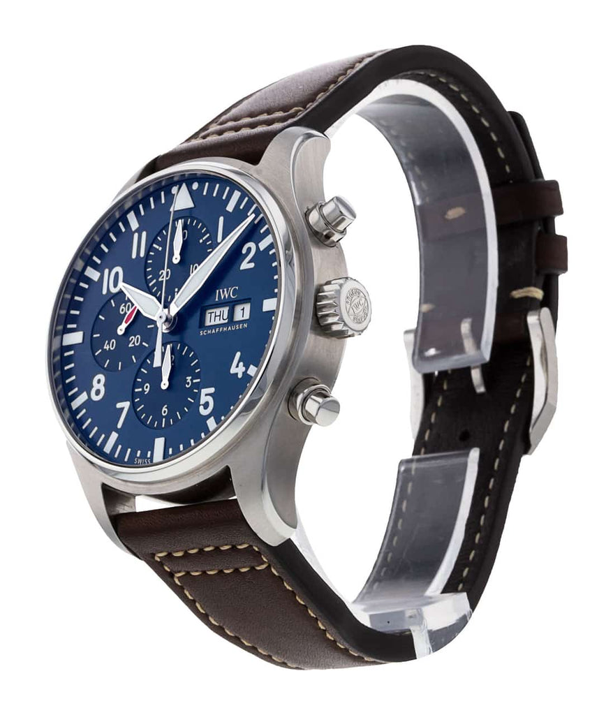 IWC Pilot’s Watch Chronograph Edition “Le Petit Prince” Blue Dial Brown Leather Strap Watch For Men - IW377714