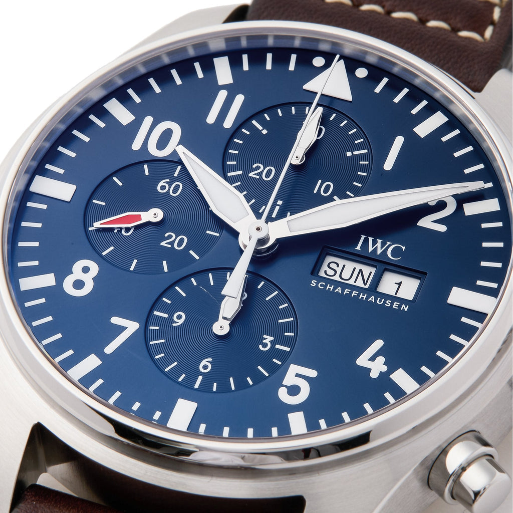 IWC Pilot’s Watch Chronograph Edition “Le Petit Prince” Blue Dial Brown Leather Strap Watch For Men - IW377714