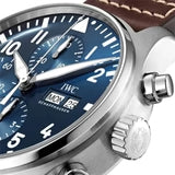 IWC Pilot’s Watch Chronograph Edition “Le Petit Prince” Blue Dial Brown Leather Strap Watch For Men - IW377714