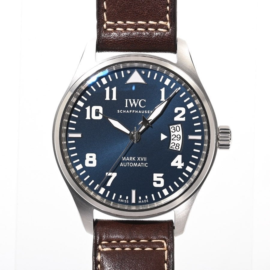 IWC Pilot's Watch Mark XVII Edition Le Petit Prince Blue Dial Brown Leather Strap Watch For Men - IW326506