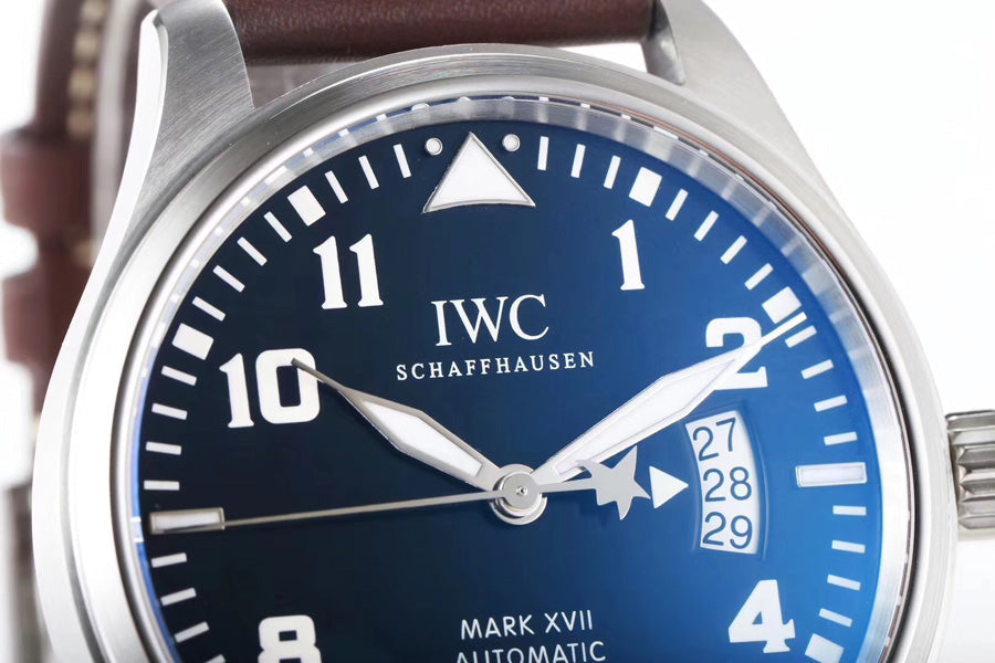 IWC Pilot's Watch Mark XVII Edition Le Petit Prince Blue Dial Brown Leather Strap Watch For Men - IW326506