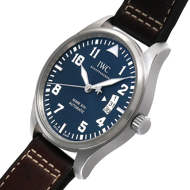 IWC Pilot's Watch Mark XVII Edition Le Petit Prince Blue Dial Brown Leather Strap Watch For Men - IW326506