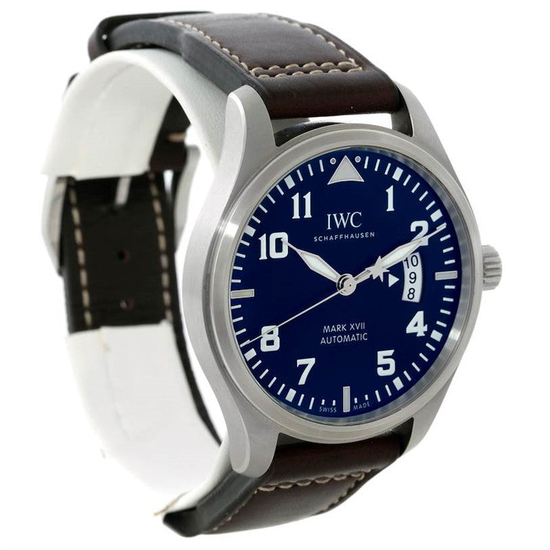 IWC Pilot's Watch Mark XVII Edition Le Petit Prince Blue Dial Brown Leather Strap Watch For Men - IW326506