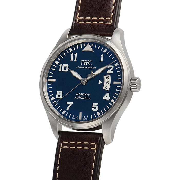 IWC Pilot's Watch Mark XVII Edition Le Petit Prince Blue Dial Brown Leather Strap Watch For Men - IW326506