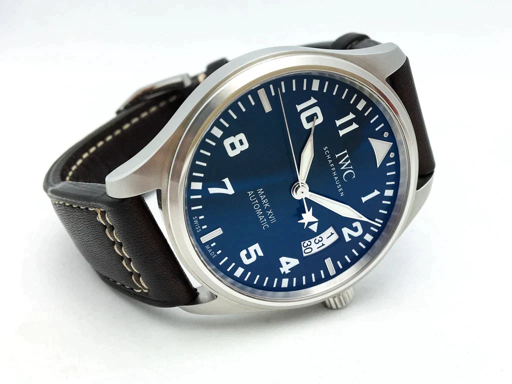 IWC Pilot's Watch Mark XVII Edition Le Petit Prince Blue Dial Brown Leather Strap Watch For Men - IW326506