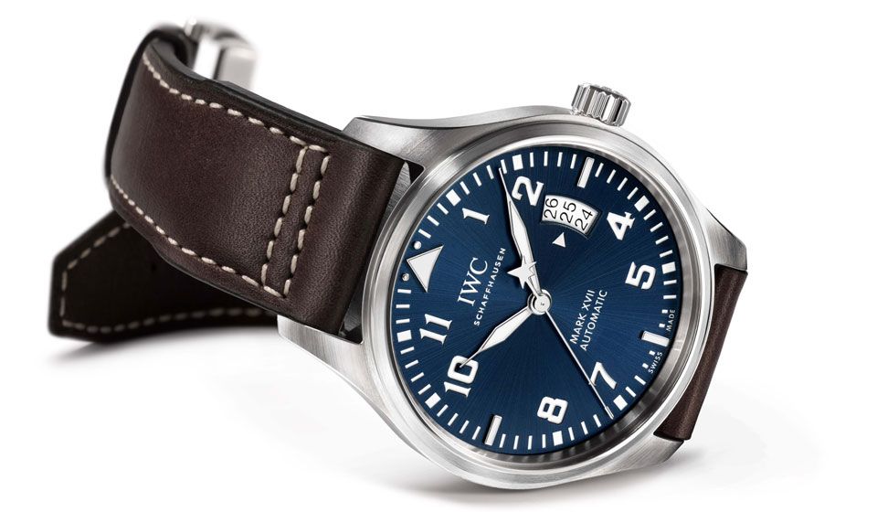 IWC Pilot's Watch Mark XVII Edition Le Petit Prince Blue Dial Brown Leather Strap Watch For Men - IW326506