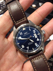 IWC Pilot's Watch Mark XVII Edition Le Petit Prince Blue Dial Brown Leather Strap Watch For Men - IW326506