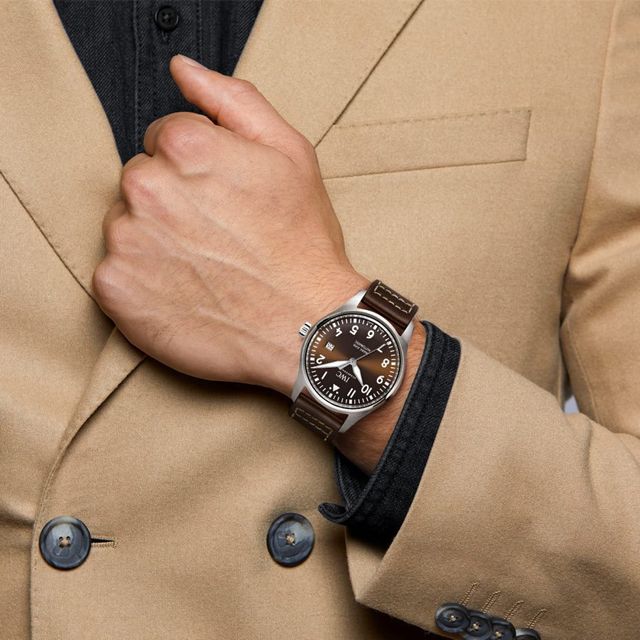 IWC Pilot's Watch Mark XVII Edition "Antoine De Saint Exupery" Brown Dial Brown Leather Strap Watch For Men - IW327003