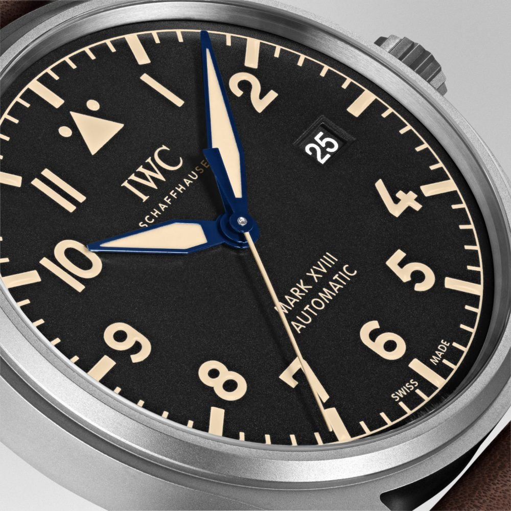 IWC Pilot's Watch Mark XVIII 40mm Black Dial Brown Leather Strap Watch For Men - IW327006