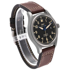 IWC Pilot's Watch Mark XVIII 40mm Black Dial Brown Leather Strap Watch For Men - IW327006