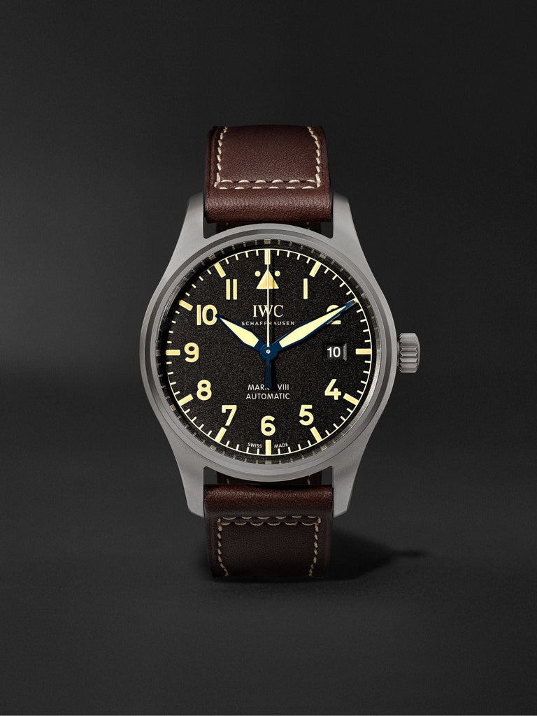 IWC Pilot's Watch Mark XVIII 40mm Black Dial Brown Leather Strap Watch For Men - IW327006