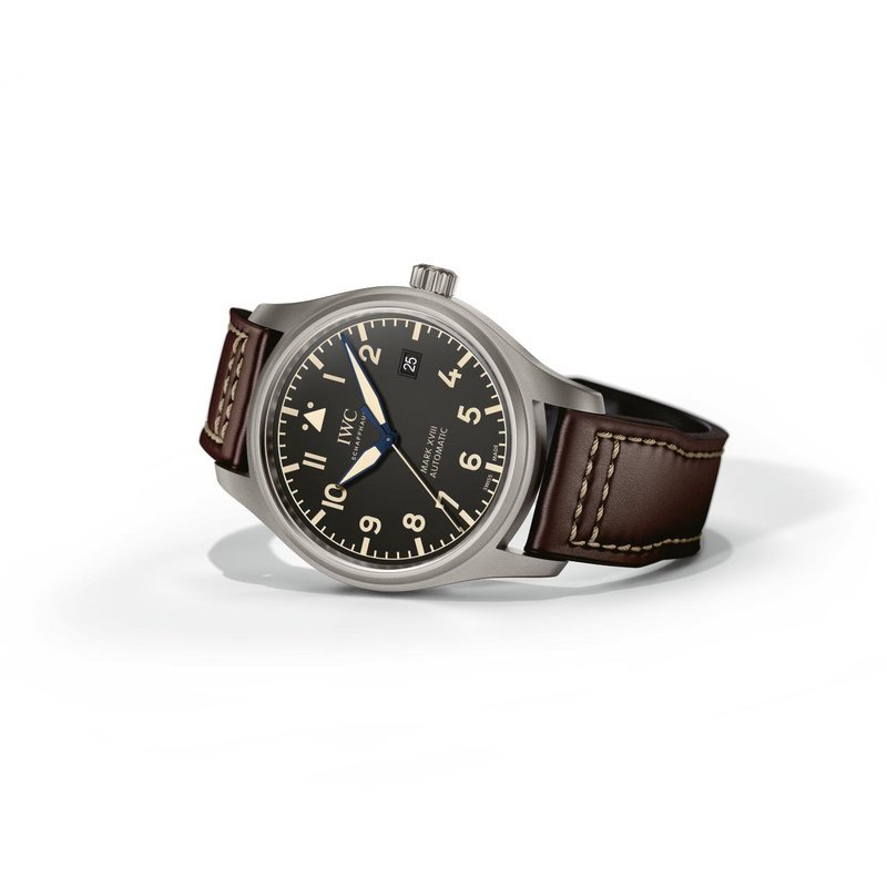 IWC Pilot's Watch Mark XVIII 40mm Black Dial Brown Leather Strap Watch For Men - IW327006