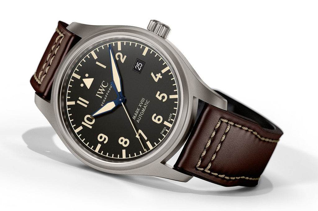 IWC Pilot's Watch Mark XVIII 40mm Black Dial Brown Leather Strap Watch For Men - IW327006