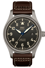 IWC Pilot's Watch Mark XVIII 40mm Black Dial Brown Leather Strap Watch For Men - IW327006