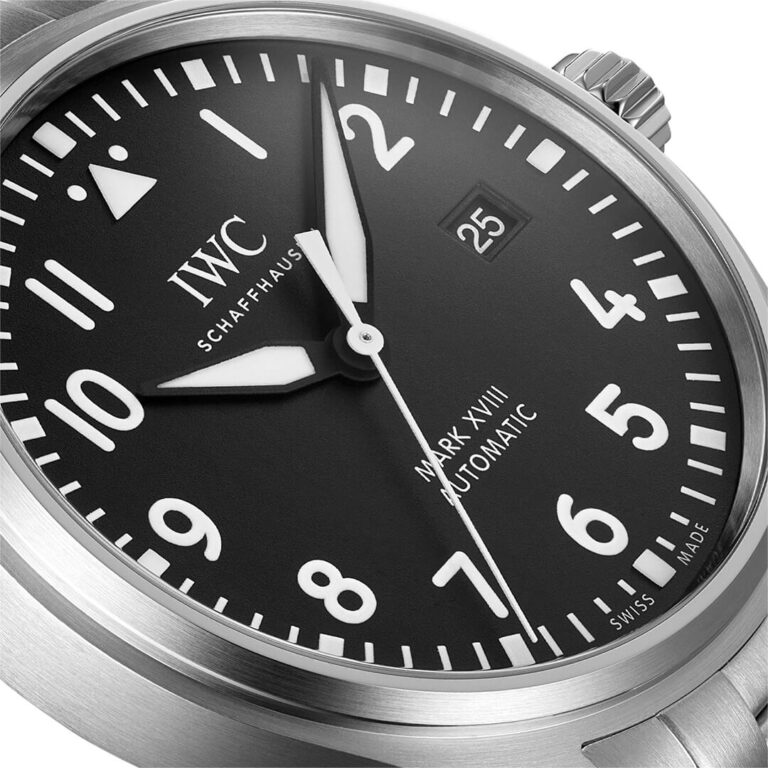 IWC Pilot’s Watch Mark XVIII Black Dial Silver Steel Strap Watch For Men - IW327015