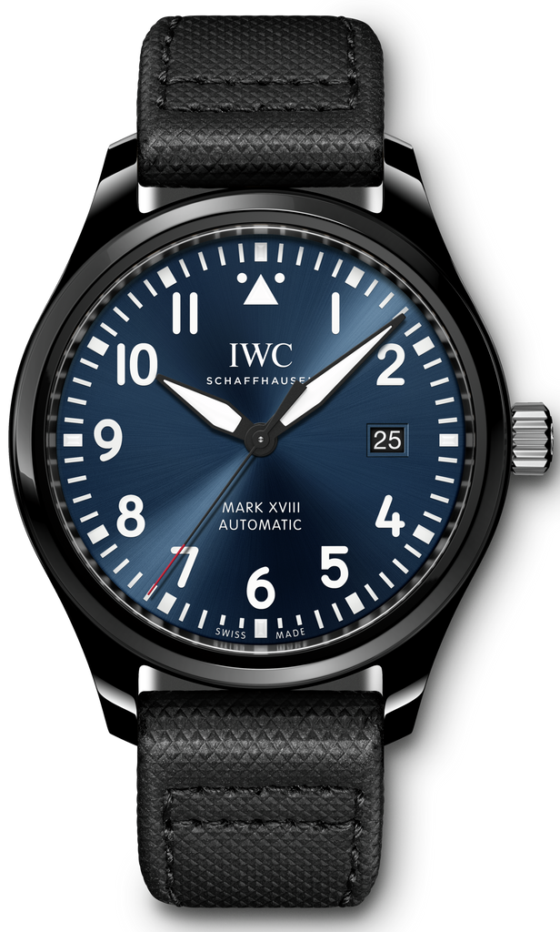 IWC Pilot’s Watch Mark XVIII Edition “Laureus Sport For Good Foundation" Blue Dial Black Nylon Strap Watch For Men - IW324703