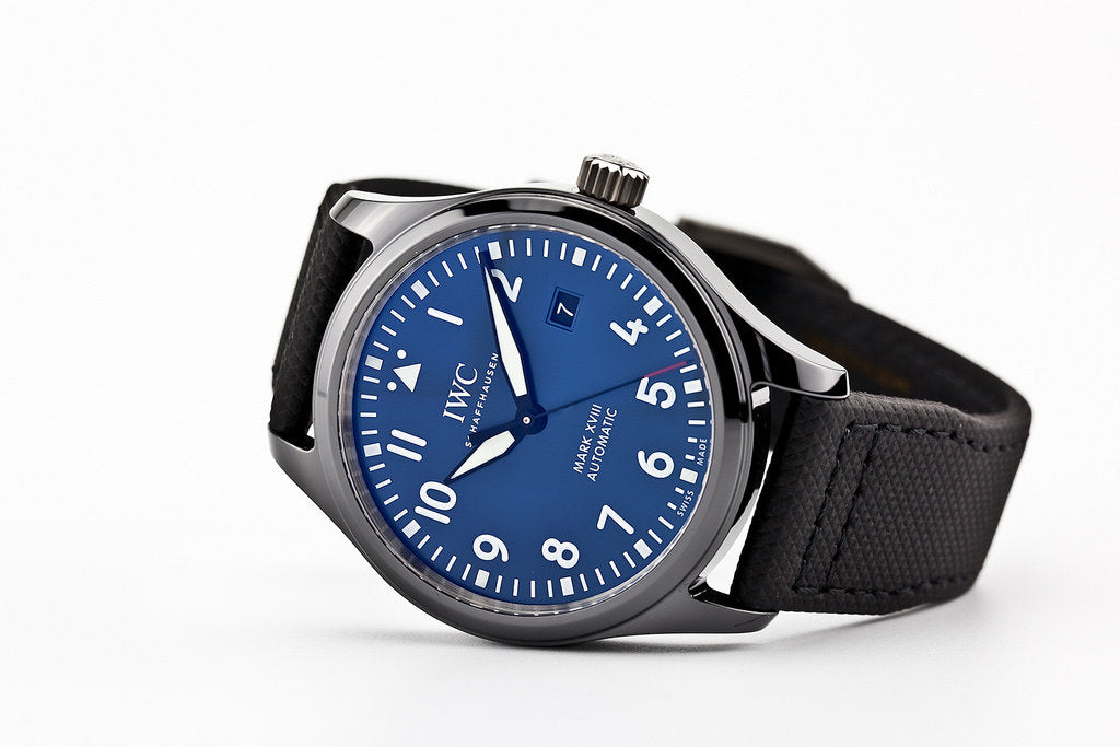 IWC Pilot’s Watch Mark XVIII Edition “Laureus Sport For Good Foundation" Blue Dial Black Nylon Strap Watch For Men - IW324703