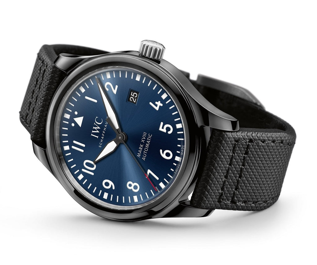 IWC Pilot’s Watch Mark XVIII Edition “Laureus Sport For Good Foundation" Blue Dial Black Nylon Strap Watch For Men - IW324703