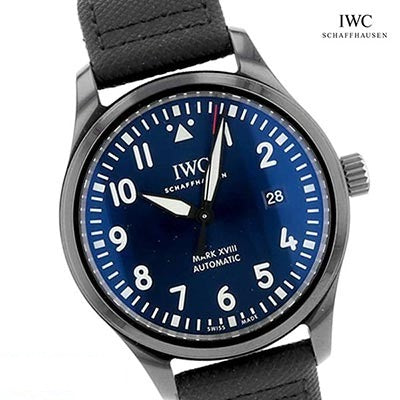 IWC Pilot’s Watch Mark XVIII Edition “Laureus Sport For Good Foundation" Blue Dial Black Nylon Strap Watch For Men - IW324703