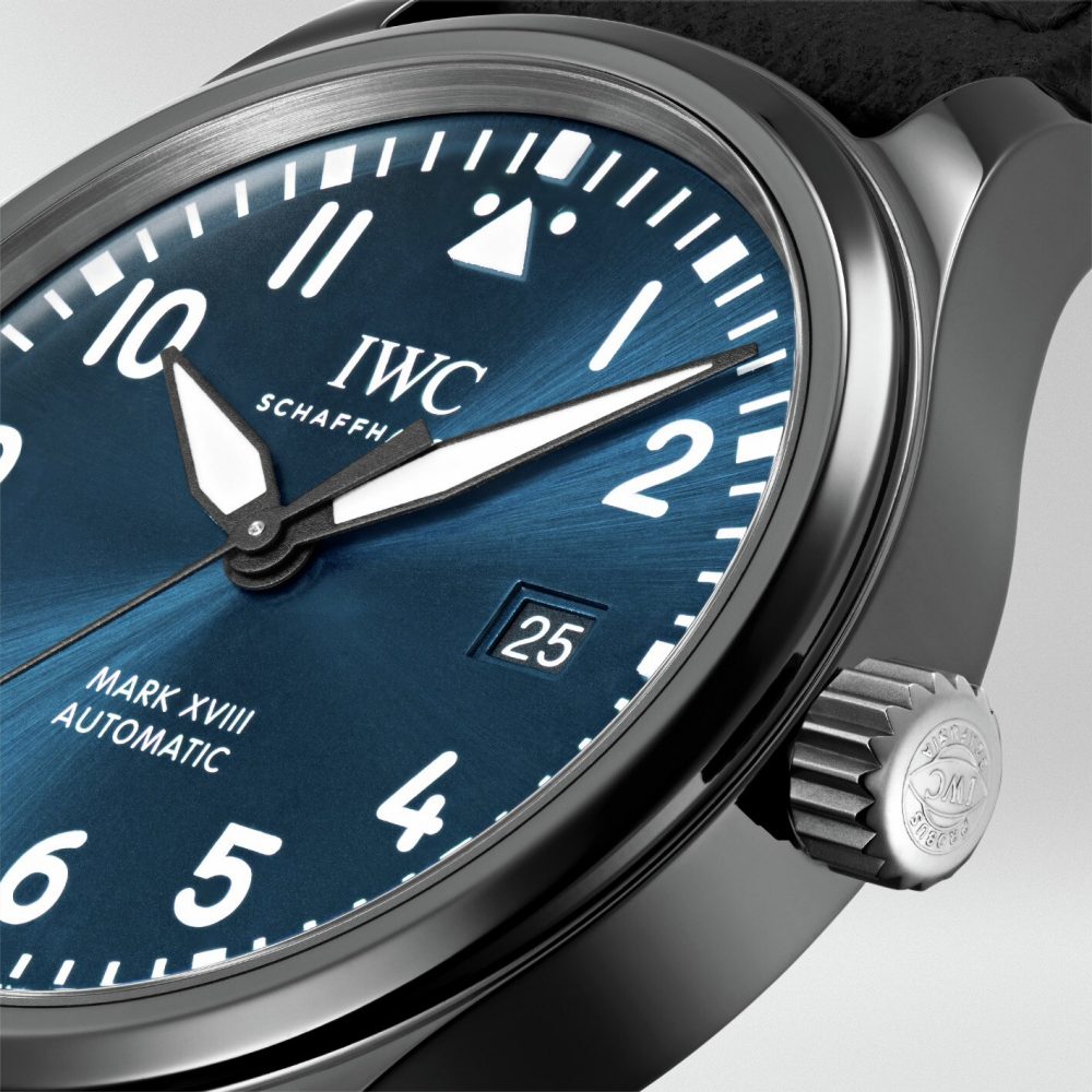 IWC Pilot’s Watch Mark XVIII Edition “Laureus Sport For Good Foundation" Blue Dial Black Nylon Strap Watch For Men - IW324703