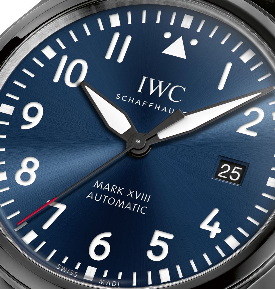 IWC Pilot’s Watch Mark XVIII Edition “Laureus Sport For Good Foundation" Blue Dial Black Nylon Strap Watch For Men - IW324703