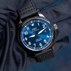 IWC Pilot’s Watch Mark XVIII Edition “Laureus Sport For Good Foundation" Blue Dial Black Nylon Strap Watch For Men - IW324703