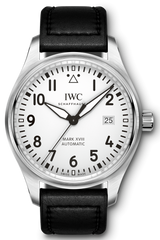 IWC Pilot's Watch Mark XVIII White Dial Black Leather Strap Watch For Men - IW327002