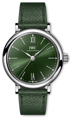 IWC Portofino Automatic Automatic Green Dial Green Leather Strap Watch For Women - IW357412