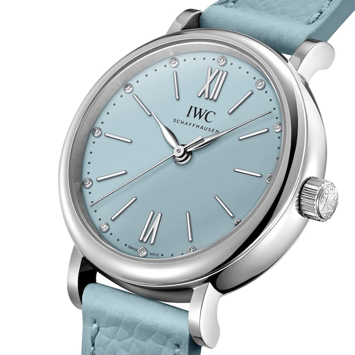 IWC Portofino Automatic Blue Dial Blue Leather Strap Watch For Women - IW357416