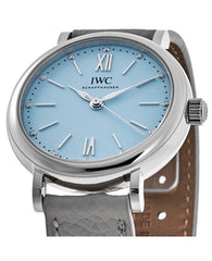 IWC Portofino Automatic Blue Dial Blue Leather Strap Watch For Women - IW357416