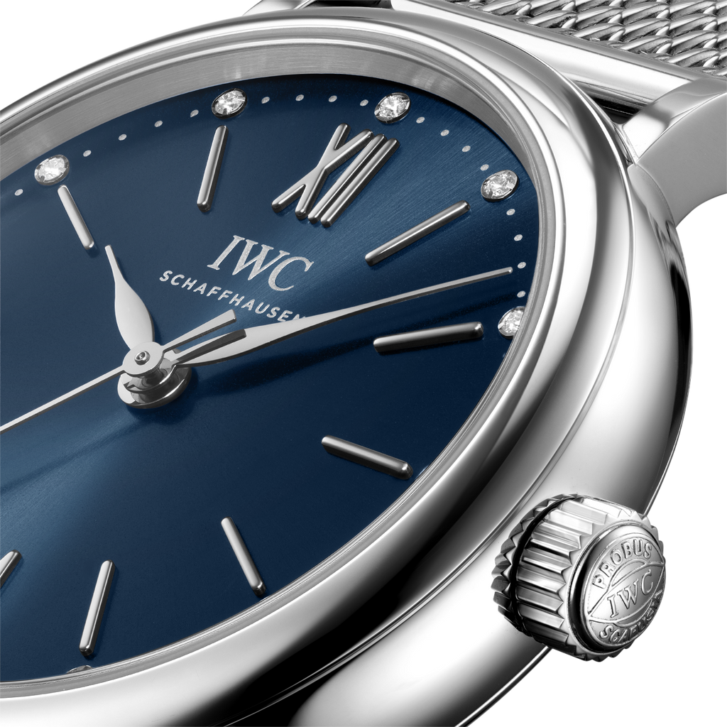 IWC Portofino Automatic Blue Dial Silver Mesh Bracelet Watch For Women - IW357404