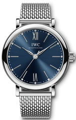 IWC Portofino Automatic Blue Dial Silver Mesh Bracelet Watch For Women - IW357404