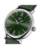 IWC Portofino Automatic Green Dial Green Leather Strap Watch For Women - IW357405