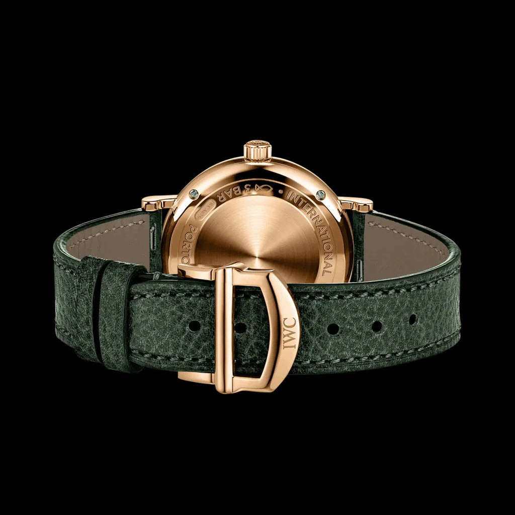 IWC Portofino Automatic Green Dial Green Leather Strap Watch For Women - IW357415