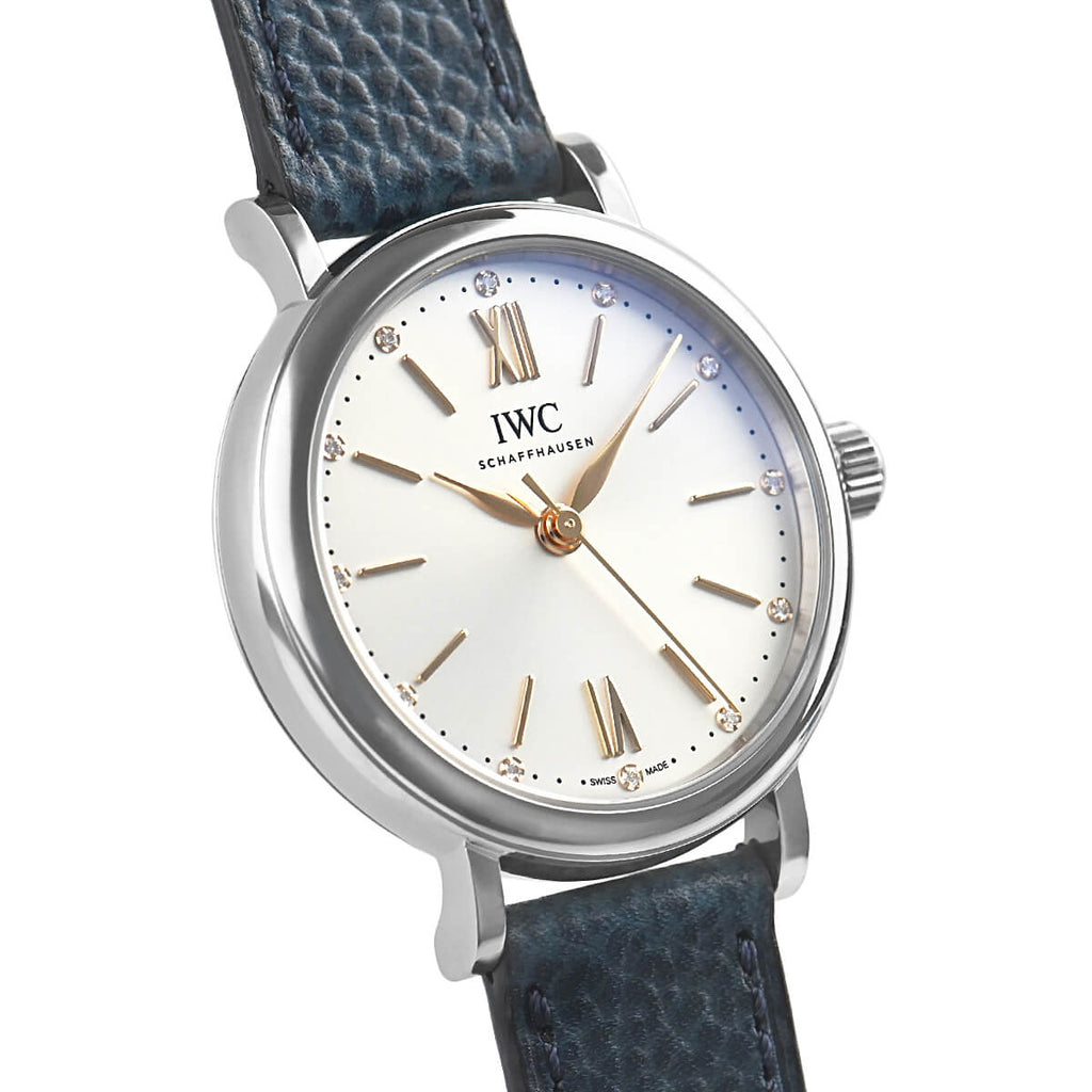 IWC Portofino Automatic Silver Dial Blue Leather Strap Watch For Women - IW357411