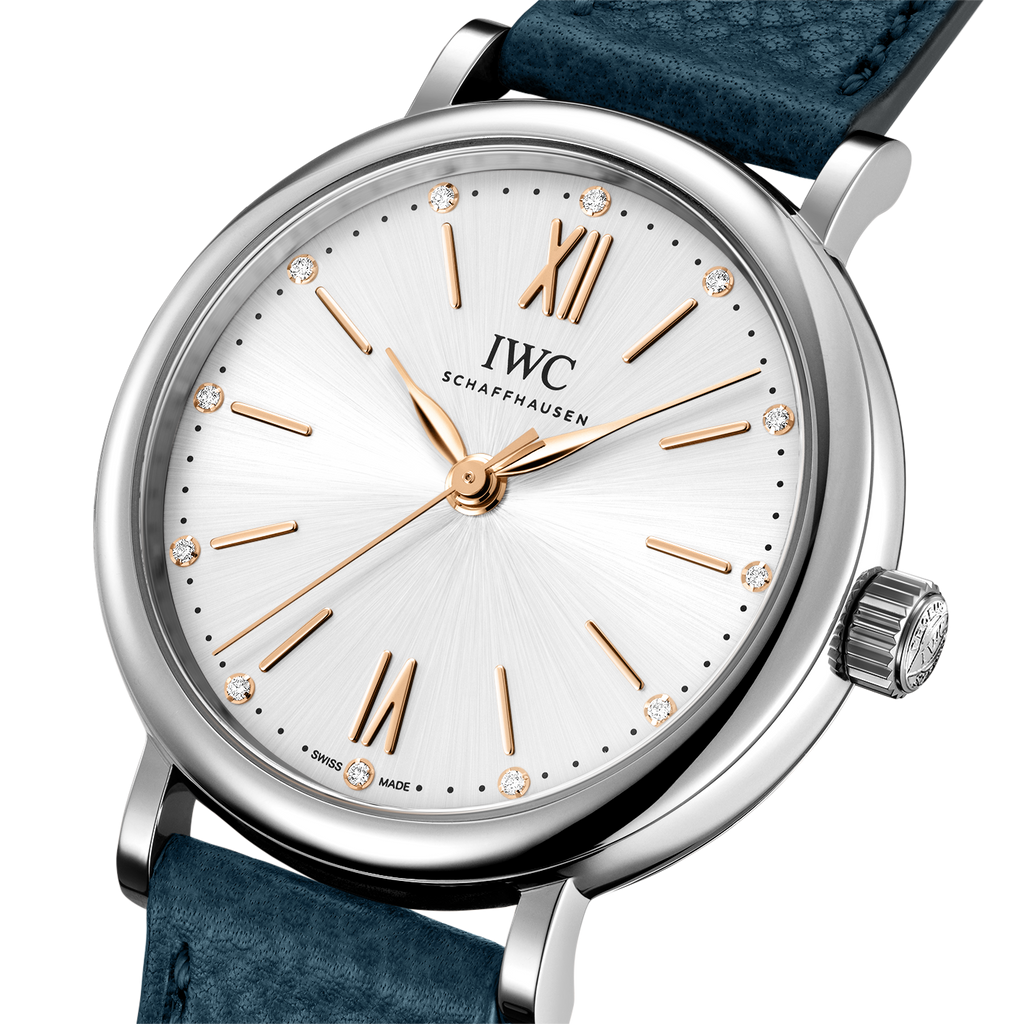 IWC Portofino Automatic Silver Dial Blue Leather Strap Watch For Women - IW357411