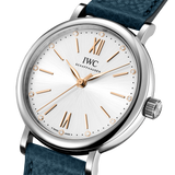 IWC Portofino Automatic Silver Dial Blue Leather Strap Watch For Women - IW357411