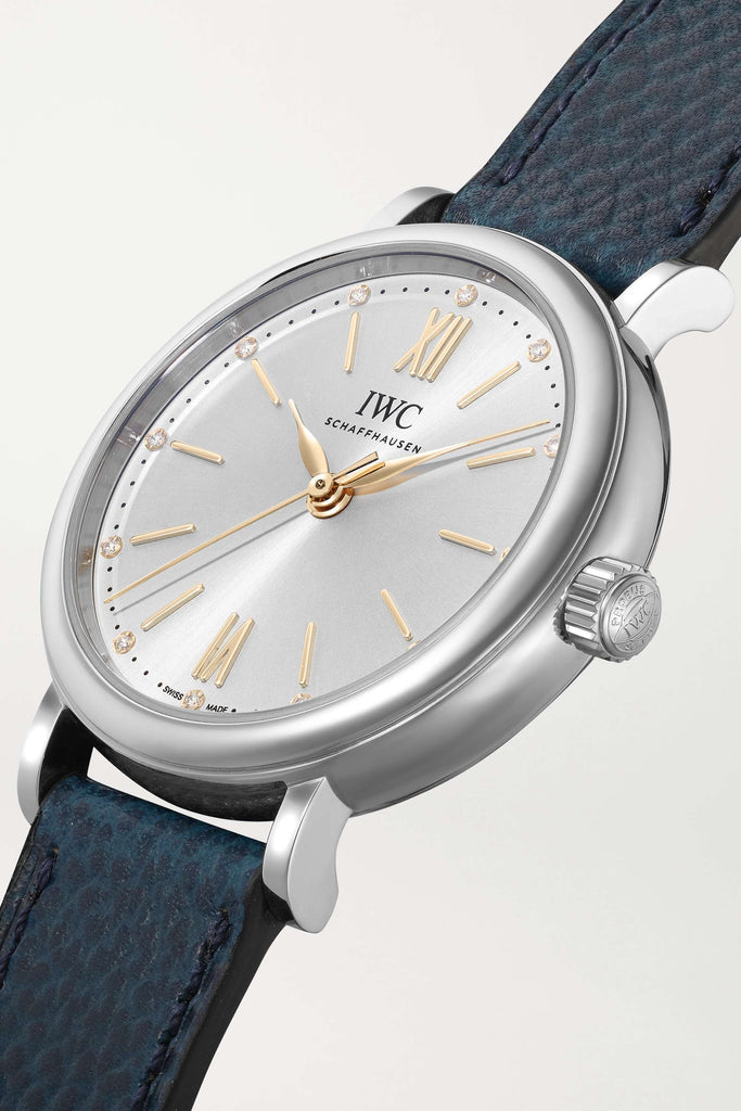 IWC Portofino Automatic Silver Dial Blue Leather Strap Watch For Women - IW357411