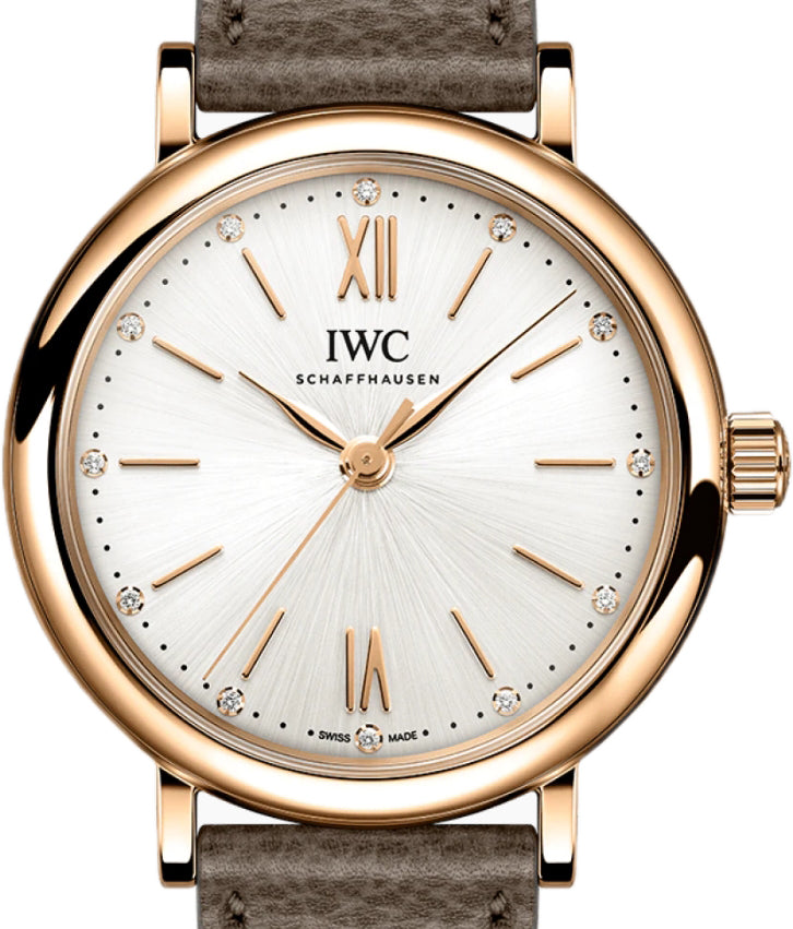 IWC Portofino Automatic Silver Dial Brown Leather Strap Watch For Men - IW357414