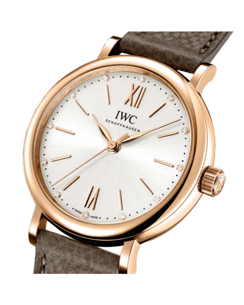 IWC Portofino Automatic Silver Dial Brown Leather Strap Watch For Men - IW357414