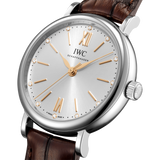 IWC Portofino Automatic Silver Dial Brown Leather Strap Watch For Women - IW357403